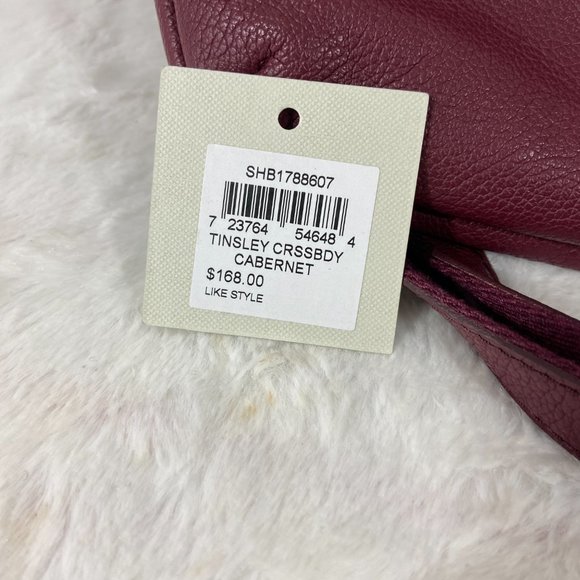 Fossil Tinsley Cabernet Pebbled Leather Crossbody Handbag SHB1788 NWT - Picture 9 of 13